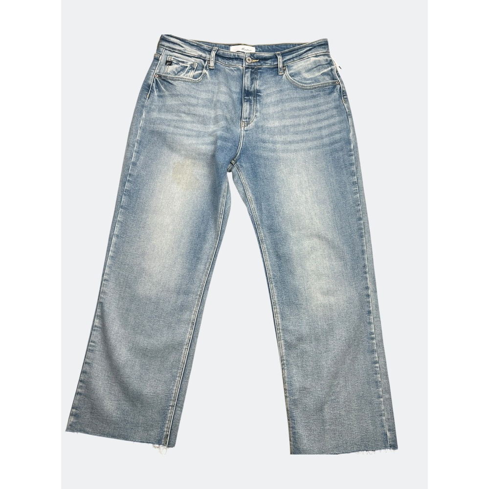 Kancan Jeans Blue Size 12 Ultra-High Rise 90s Denim Raw Hem Light‎ Wash KC7866L